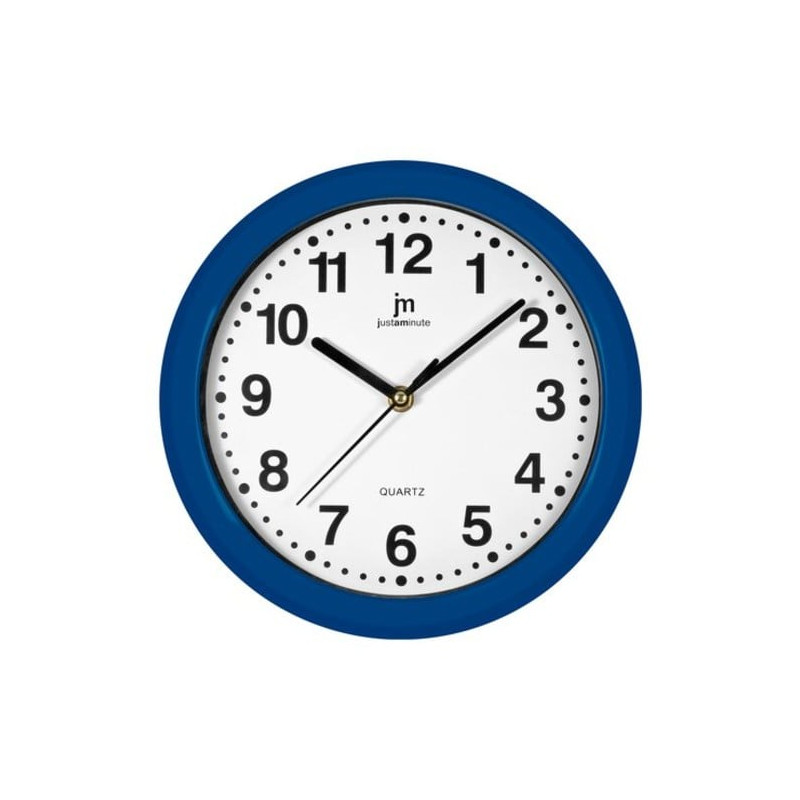 Orologio da parete lowell 00710-a cerchio blu e bianco