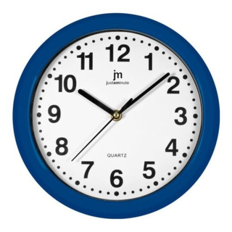 Orologio da parete lowell 00710-a cerchio blu e bianco