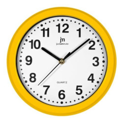 Orologio da parete lowell 00710-y cerchio giallo e bianco