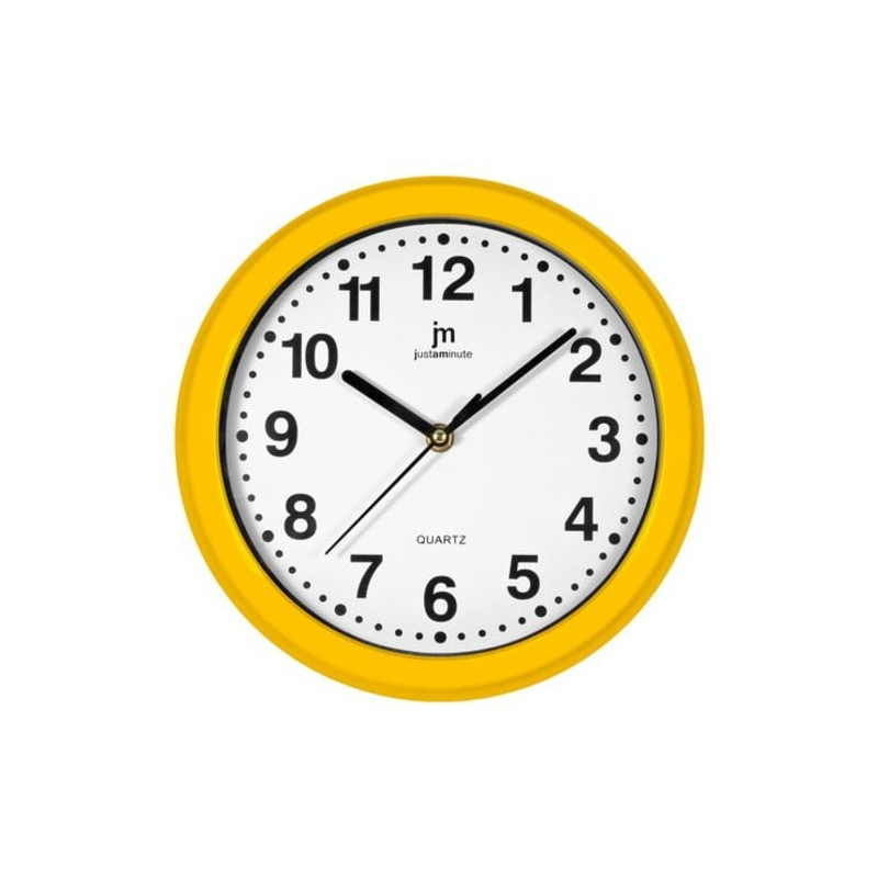 Orologio da parete lowell 00710-y cerchio giallo e bianco