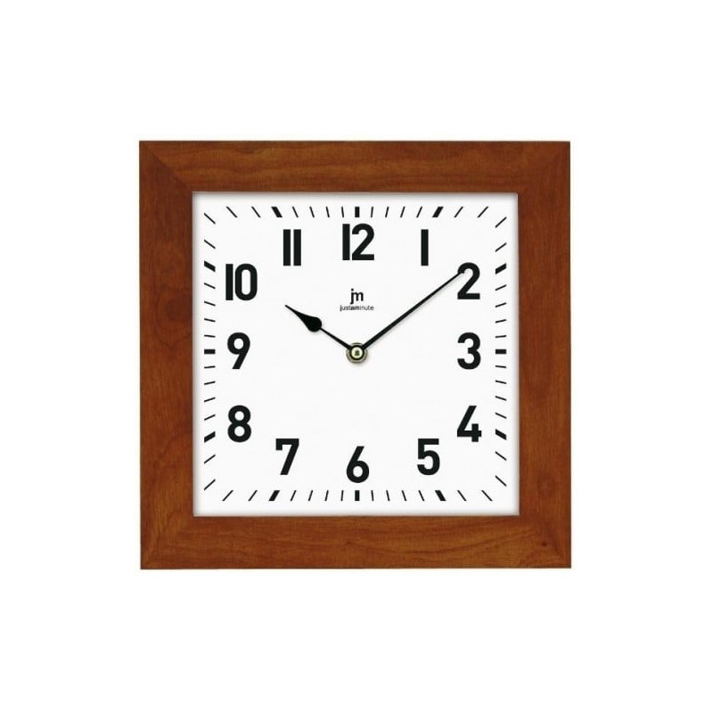 Orologio da parete lowell 21035n in quarzo quadrato legno