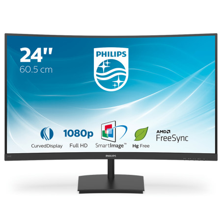 Monitor led 24" philips e line 241e1sc full hd 1920x1080p 4ms