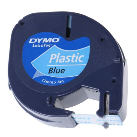 Nastro etichettatrice dymo letratag 12mm x 4m nero/blu [s0721650]