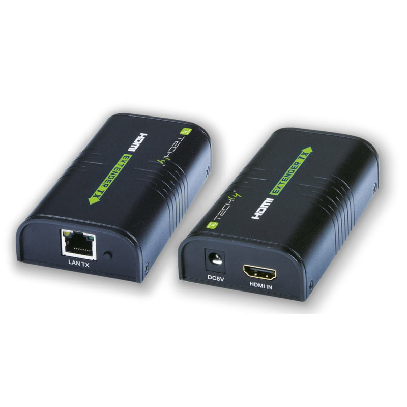 Extender/splitter hdmi techly cavo cat.6 1080p 60hz 120m nero [361780]