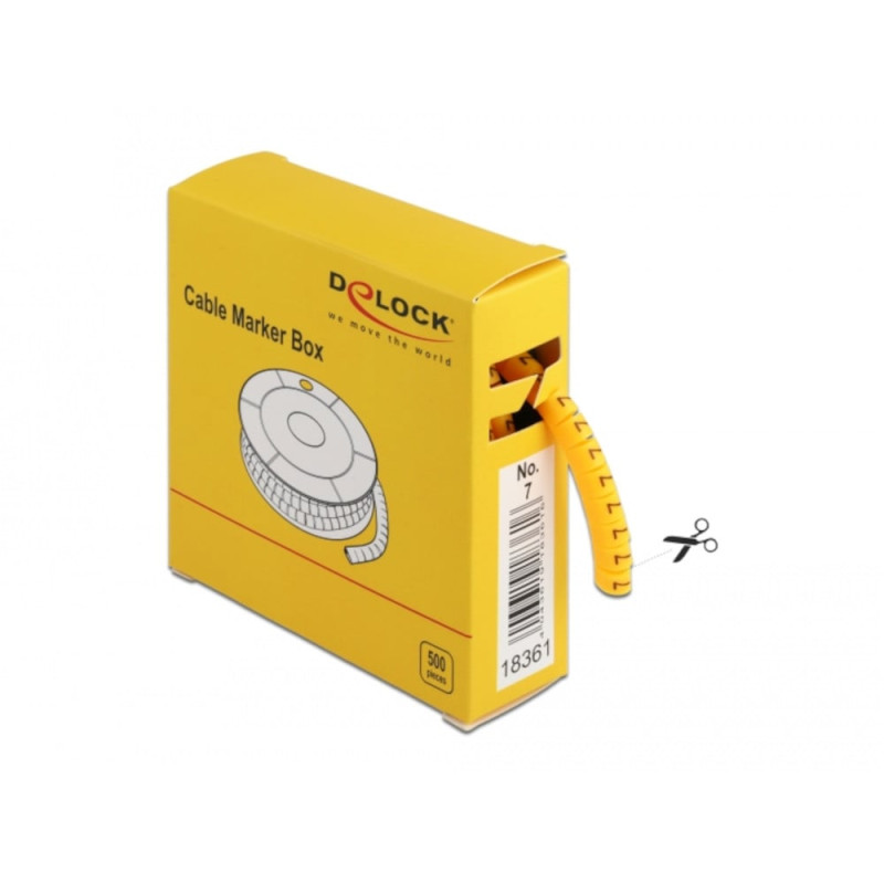 Segnacavo delock 500pezzi numero 7 giallo