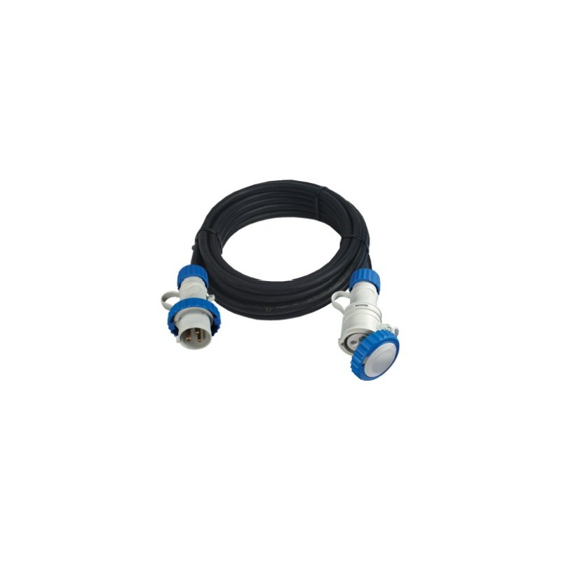 Prolunga industriale fanton ce 16a 380-415v 6h ip67 30m nero/bianco