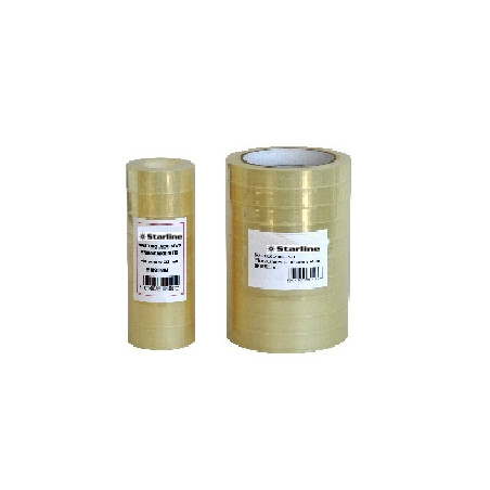Torre 8 rotoli nastro adesivo 19mmx66mt trasparente starline [1160]
