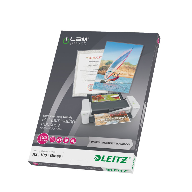 Pouches leitz a3 125my 100pz trasparente [7488-00-00]