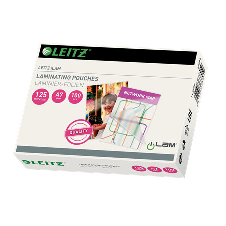 Pouches leitz a7 125my 100pz trasparente [33805]