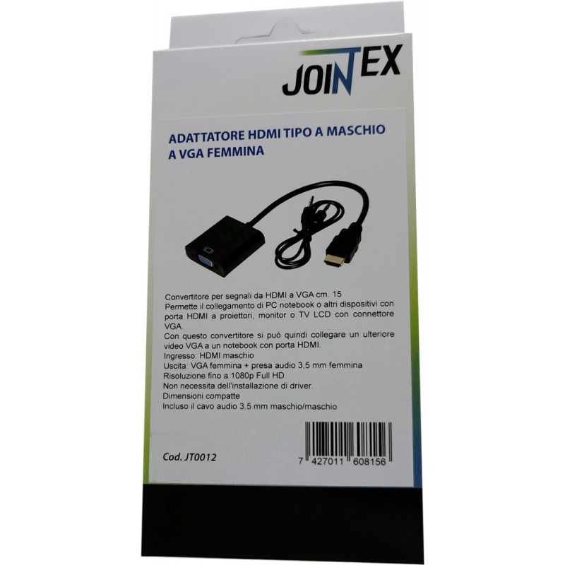 Adattatore hdmi tipo a maschio a vga femmina piu` cavo audio stereo