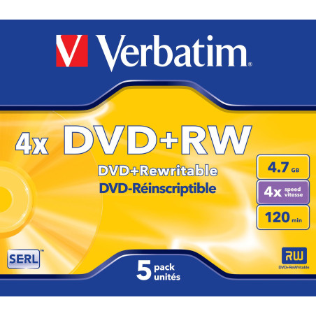 Confezione dvd+rw verbatim 4.7gb 5pz [43229]
