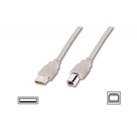 Cavo digitus usb 2.0 connettori a-b 3m grigio chiaro [ak300102030e]