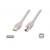 Cavo digitus usb 2.0 connettori a-b 3m grigio chiaro [ak300102030e]