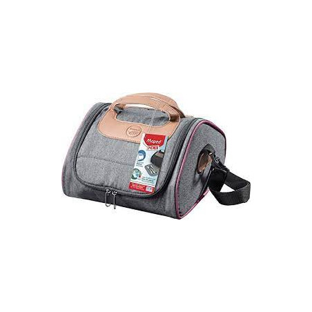 Borsa porta vivande termica maped 225x245x145mm grigio rosa [872201]