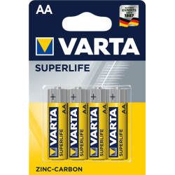 Pila alcalina varta superlife aa 1.5v zinco-carbone 4pz
