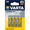 Pila alcalina varta superlife aa 1.5v zinco-carbone 4pz