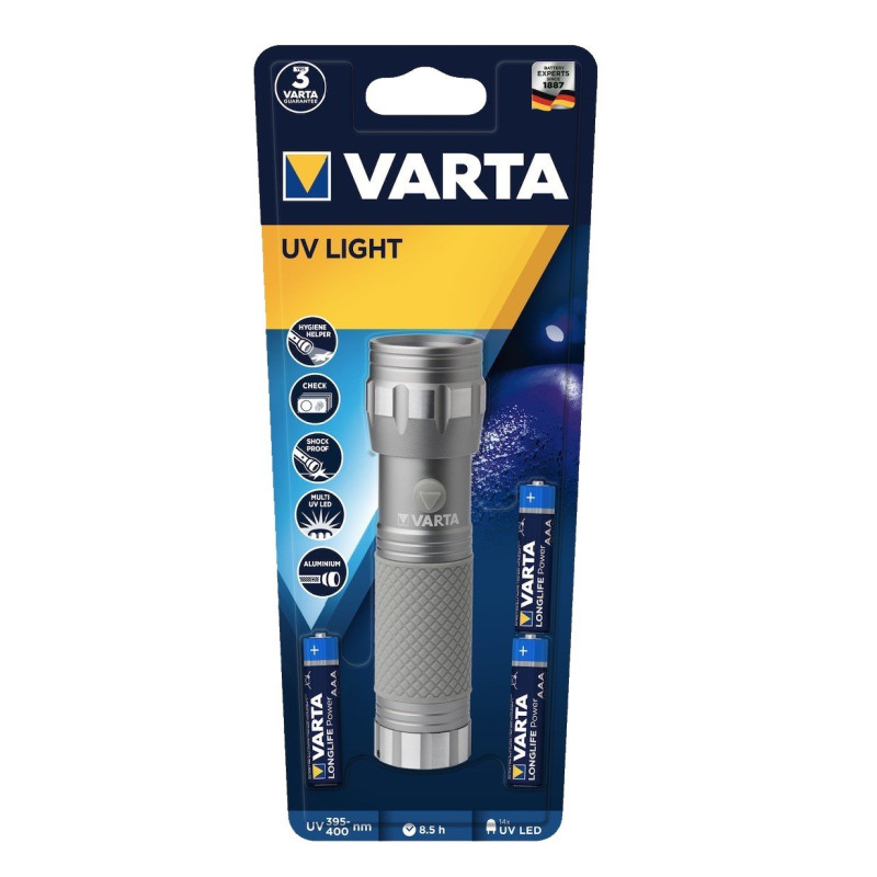 Torcia tascabile a batteria - grigio - varta [15638 101 421]