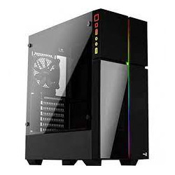Case aerocool playa midi-tower, tempered glass nero