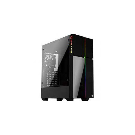Case aerocool playa midi-tower, tempered glass nero