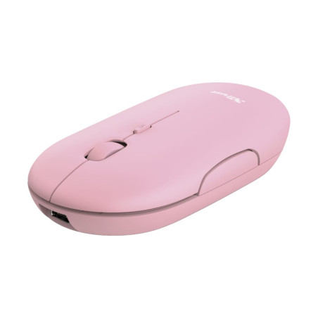 Mouse trust puck wireless ricaricabile rosa
