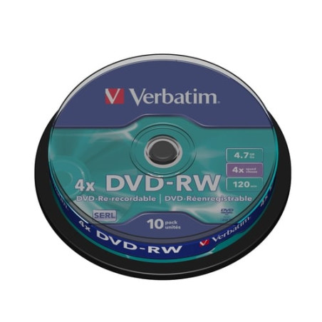 Scatola 10 dvd-rw spindle 4x 4.7gb 120min. serigrafato [43552]
