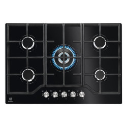 Piano cottura a gas electrolux egg7536k su vetro linea gog 75cm nero