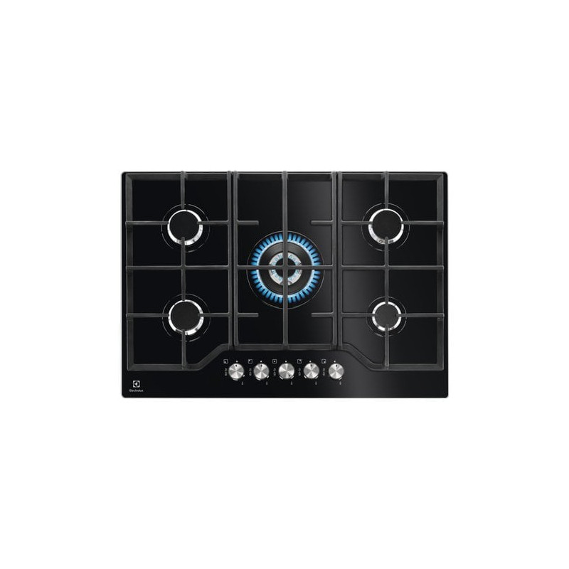 Piano cottura a gas electrolux egg7536k su vetro linea gog 75cm nero