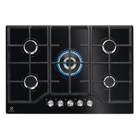 Piano cottura a gas electrolux egg7536k su vetro linea gog 75cm nero