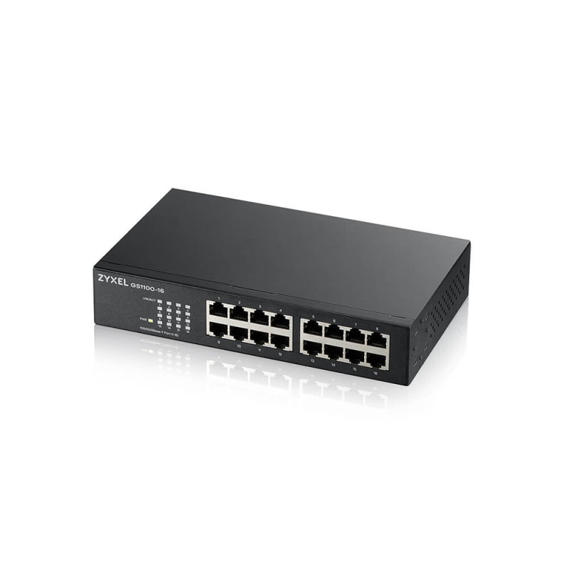Switch zyxel 16porte gigabit nero [gs1100-16-eu0103f]