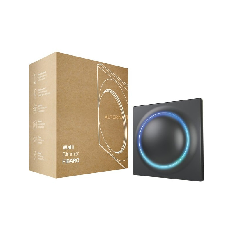 Interruttore a muro fibaro nero [shfibkowalldime]