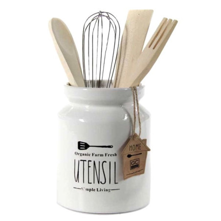 Porta utensili mestolo utilissimi ceramica 12x12x14.5cm [784835]