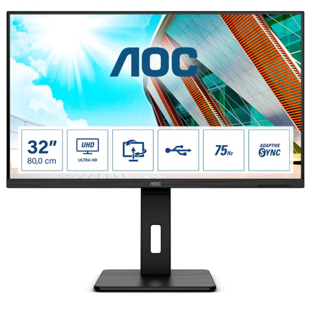 Monitor led 31.5" aoc p2 u32p2 4k ultra hd 3840x2160p 4ms classe