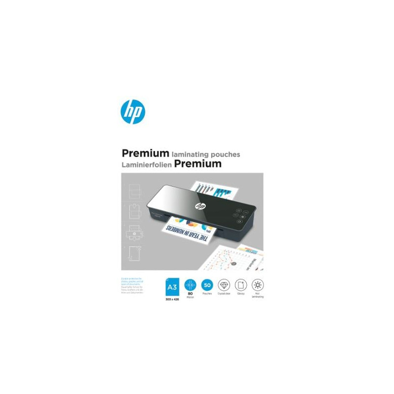 Pellicola per plastificazione hp a3 80micron 50pz premium [9126]
