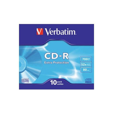 Confezione cd-r verbatim cdr extra protection 700mb 10pcs [43415/10]