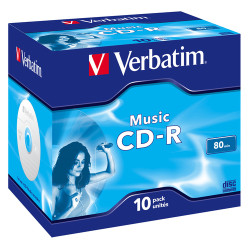 Confezione cd-r verbatim cdr music live-it color 80'