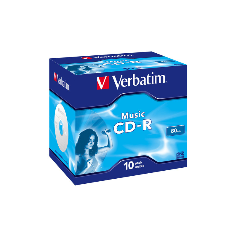 Confezione cd-r verbatim cdr music live-it color 80'