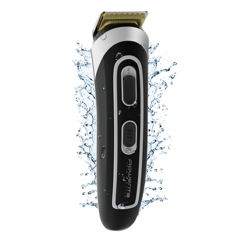 Regolabarba rowenta a batteria 100-240v in acciaio nero argento