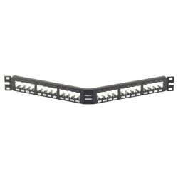 Pannello passacavi panduit 1u 24 rj45s nero [cpa24bly]