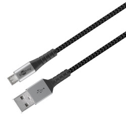 Cavo usb goobay micro usb2.0 a m/microb m 1m nero/argento