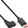 Cavo displayport inline sinistra 8k 2m nero