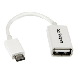 Adattatore startech micro usb / usb host otg m / f 12cm bianco [uusbotgw]