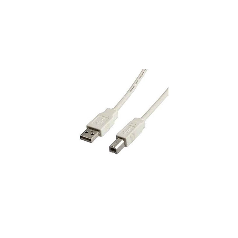 Cavo usb itb 2.0 a/b m/m 3m bianco [ros3103]