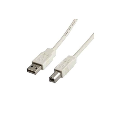 Cavo usb itb 2.0 a/b m/m 3m bianco [ros3103]