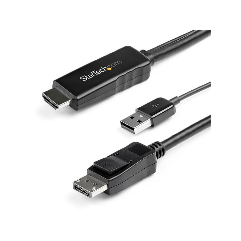 Cavo startech.com hdmi a displayport 2m 4k 30hz nero [hd2dpmm2m]