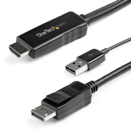 Cavo startech.com hdmi a displayport 2m 4k 30hz nero [hd2dpmm2m]