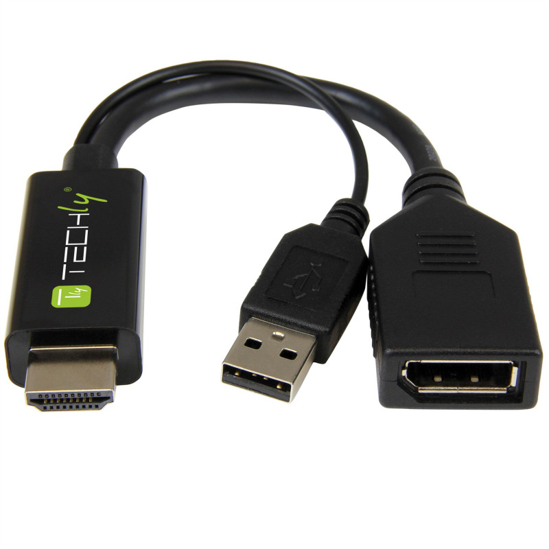 Adattatore convertitore techly da hdmi a displayport con usb 4k 60hz