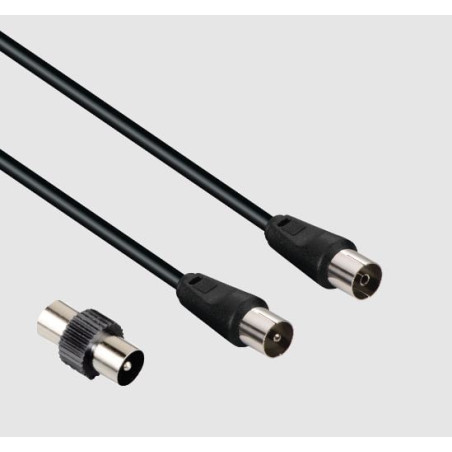 Cavo antenna hama con adattatore 75 db 3 m nero [00205308]
