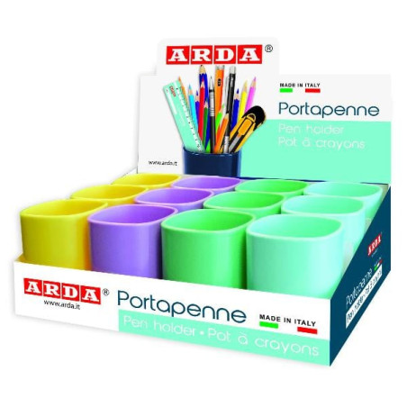 Bicchiere portapenne arda colori assortiti in display da 12 [4111pasesp]