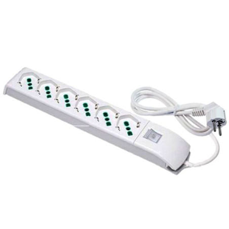 Multipresa fme fanton fido senza cavo 6 prese bipasso italo/tedesche