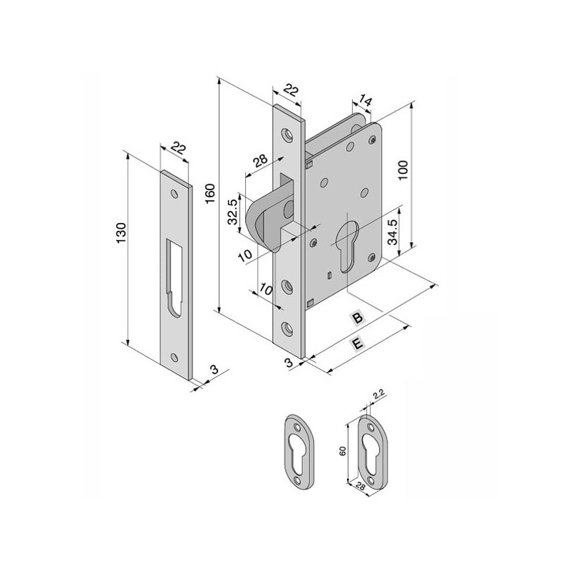 Serrature welk per porte f [02530000]